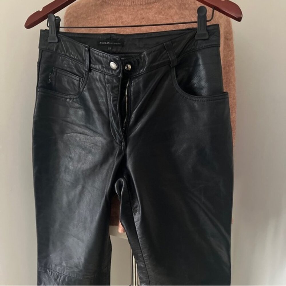 Original Rudsak Real leather pants size 29 Women’s Black straight leg - Picture 5 of 12